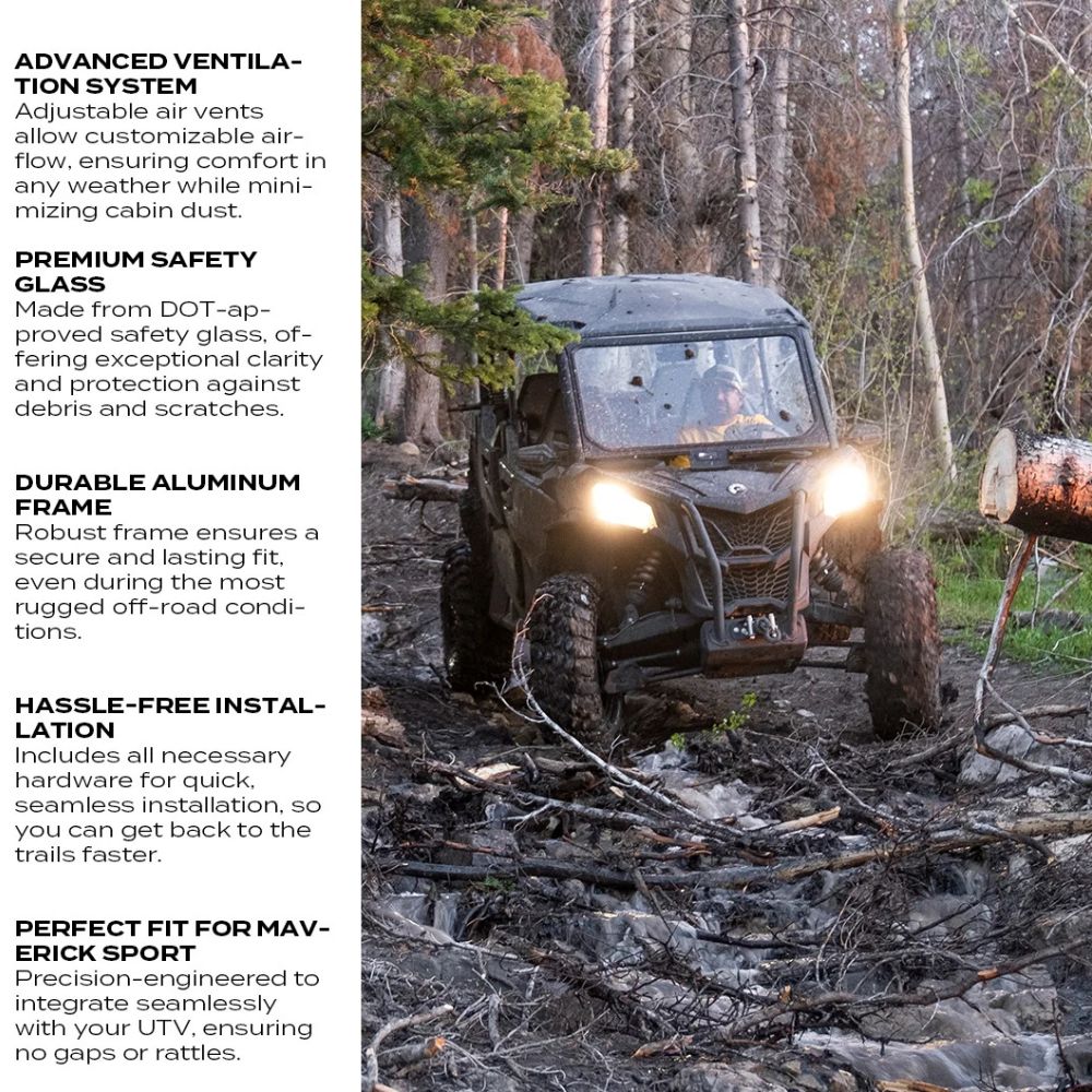 Super Comp '18-'25 Can-Am Maverick Sport Front Windshield