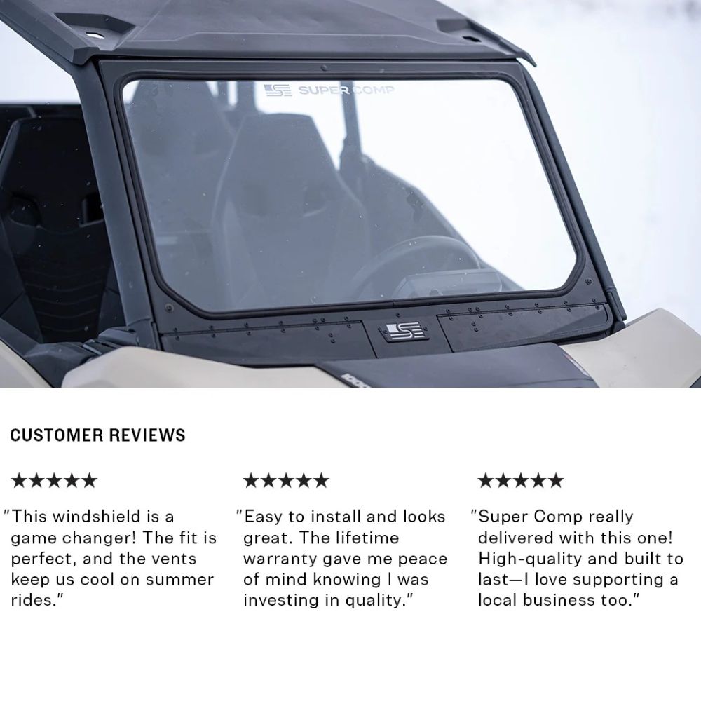 Super Comp '20-'24 Can-Am Commander Vented Front Windshield