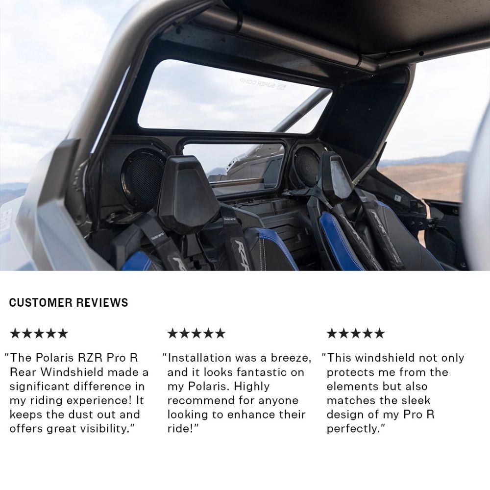 Super Comp '25-'26 Polaris RZR Pro R Tinted Rear Windshield