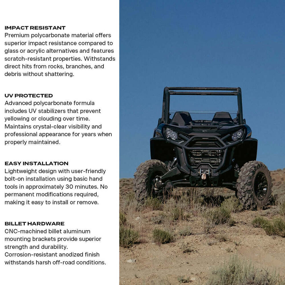 Super Comp Can-Am Commander/Maverick Sport/Trail Polycarbonate Half Front Windshield