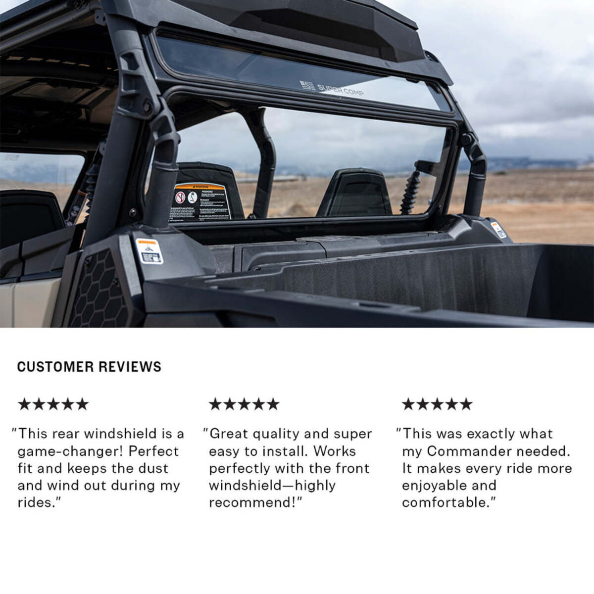 Super Comp Can-Am Commander Rear Windshield