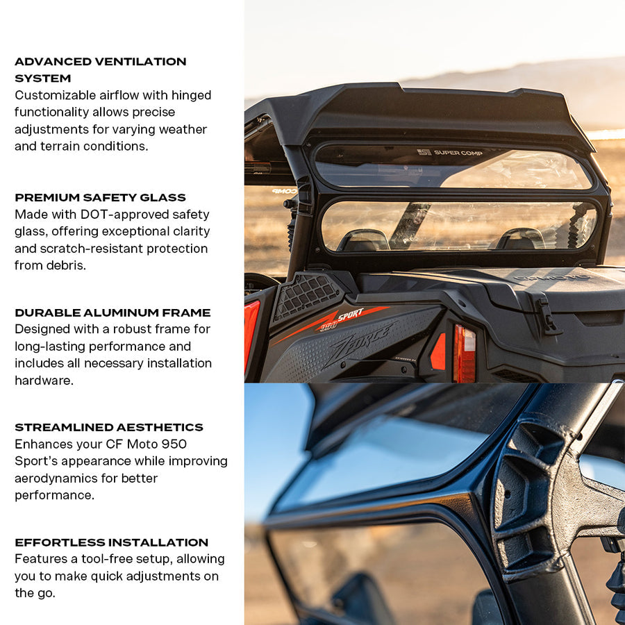 Super Comp CF Moto 950 Sport Rear Windshield