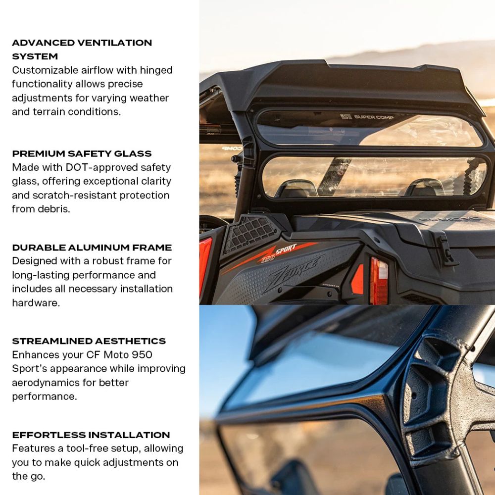 Super Comp CF Moto 950 Sport Tinted Rear Windshield