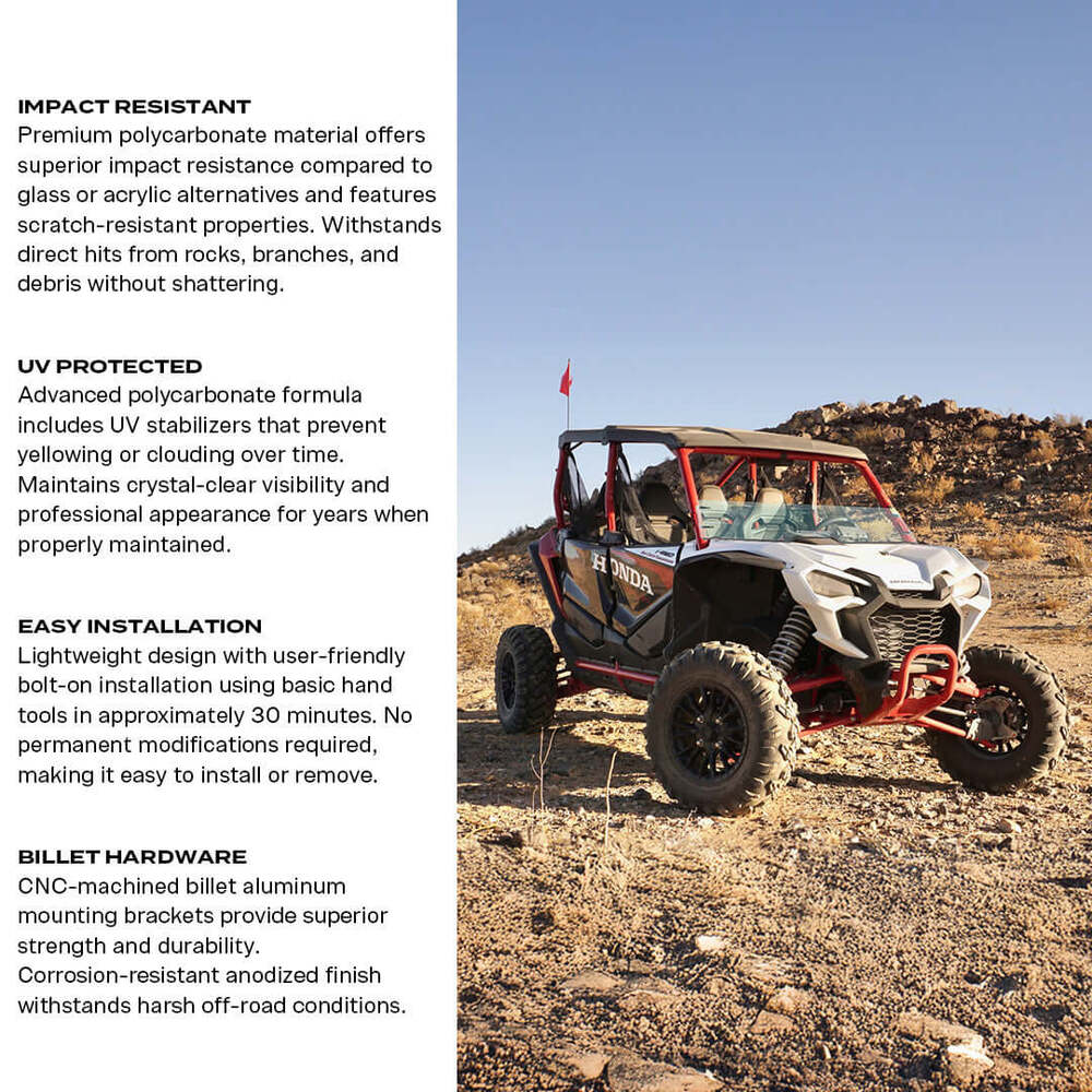 Super Comp Honda Talon Polycarbonate Half Front Windshield