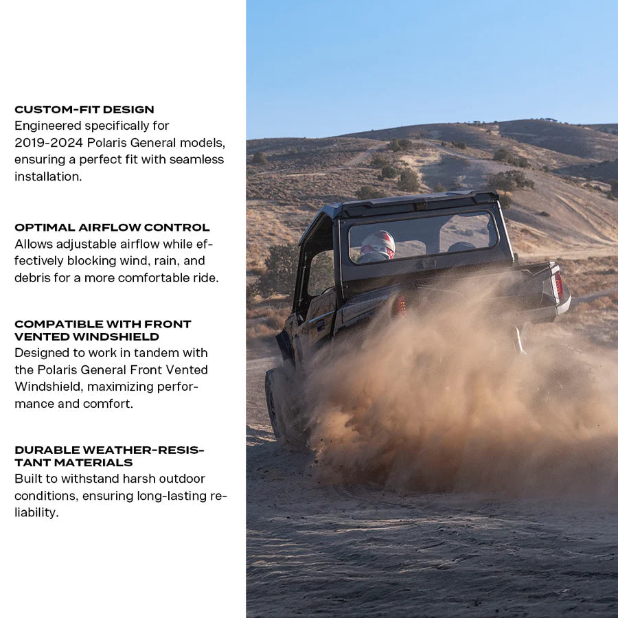 Super Comp Polaris General Rear Windshield - White