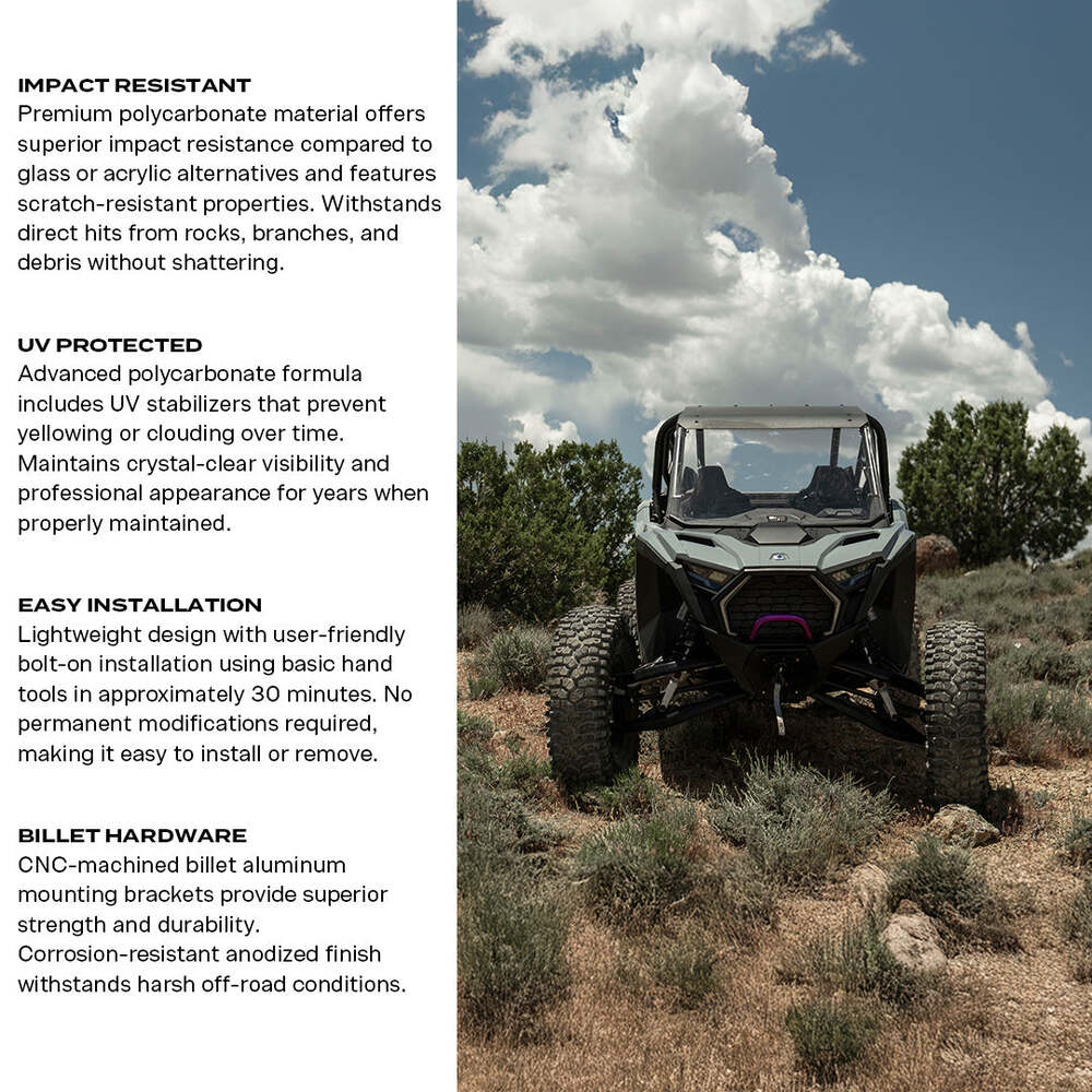 Super Comp Polaris RZR Pro R Polycarbonate Full Front Windshield