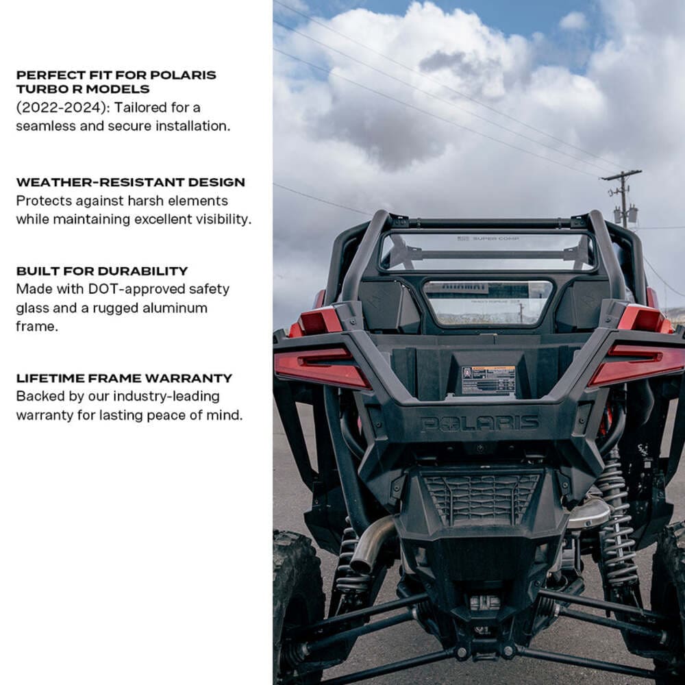 Super Comp Polaris RZR Turbo R Rear Windshield