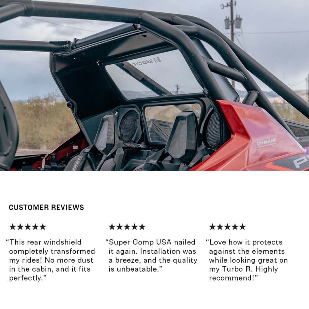 Super Comp Polaris RZR Turbo R Rear Windshield