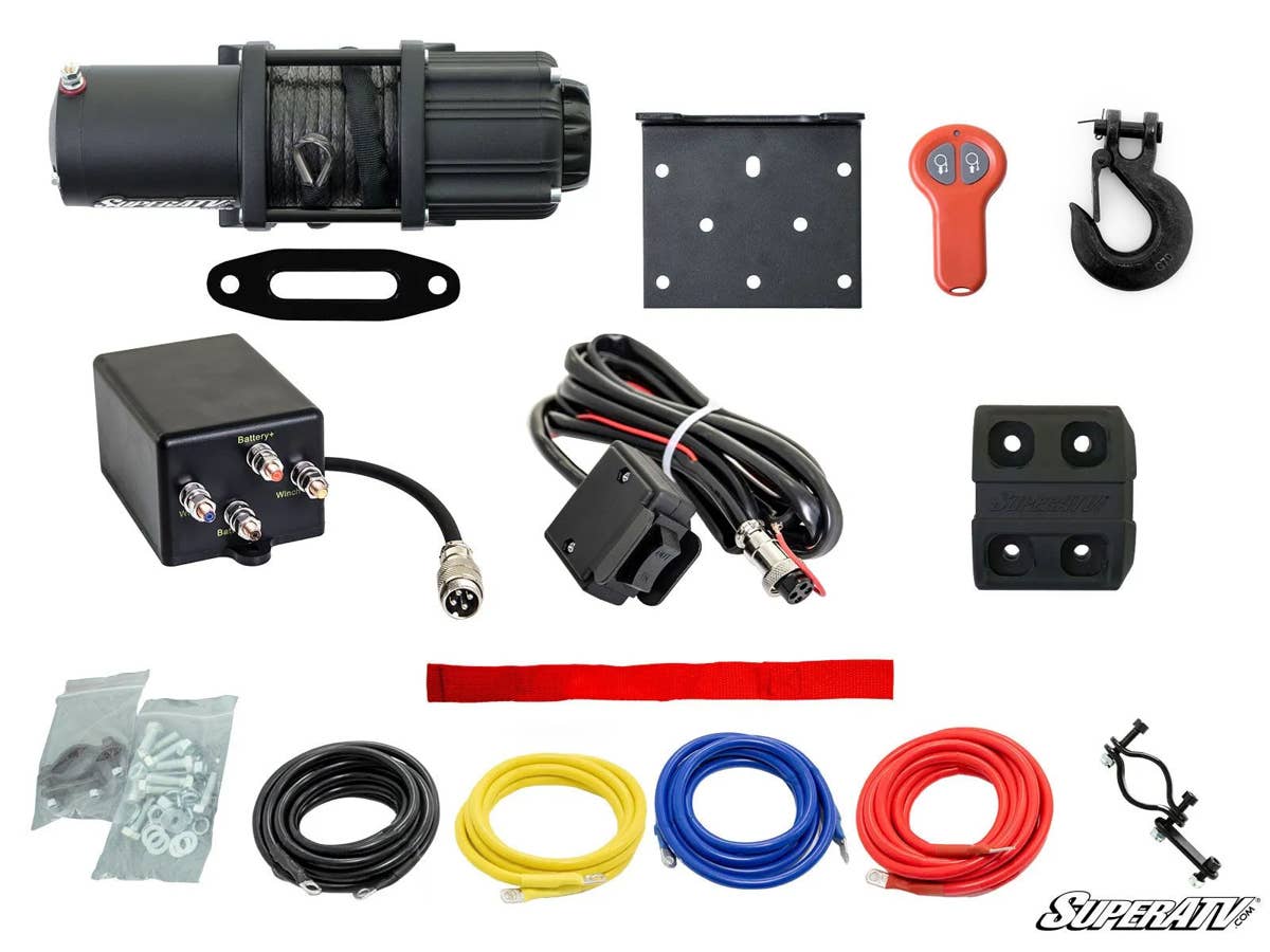 SuperATV 3500 LB UTV/ATV Winch with Wireless Remote and Synthetic Rope