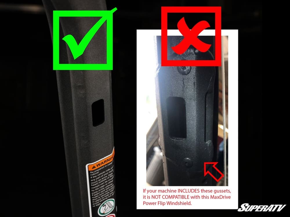 SuperATV Can-Am Commander Max Drive Power Flip Windshield