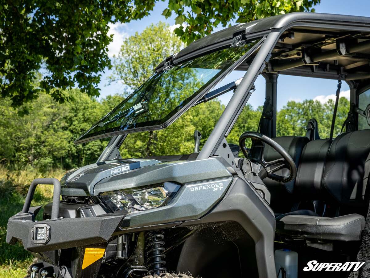 SuperATV Can-Am Defender Max Drive Power Flip Glass Windshield