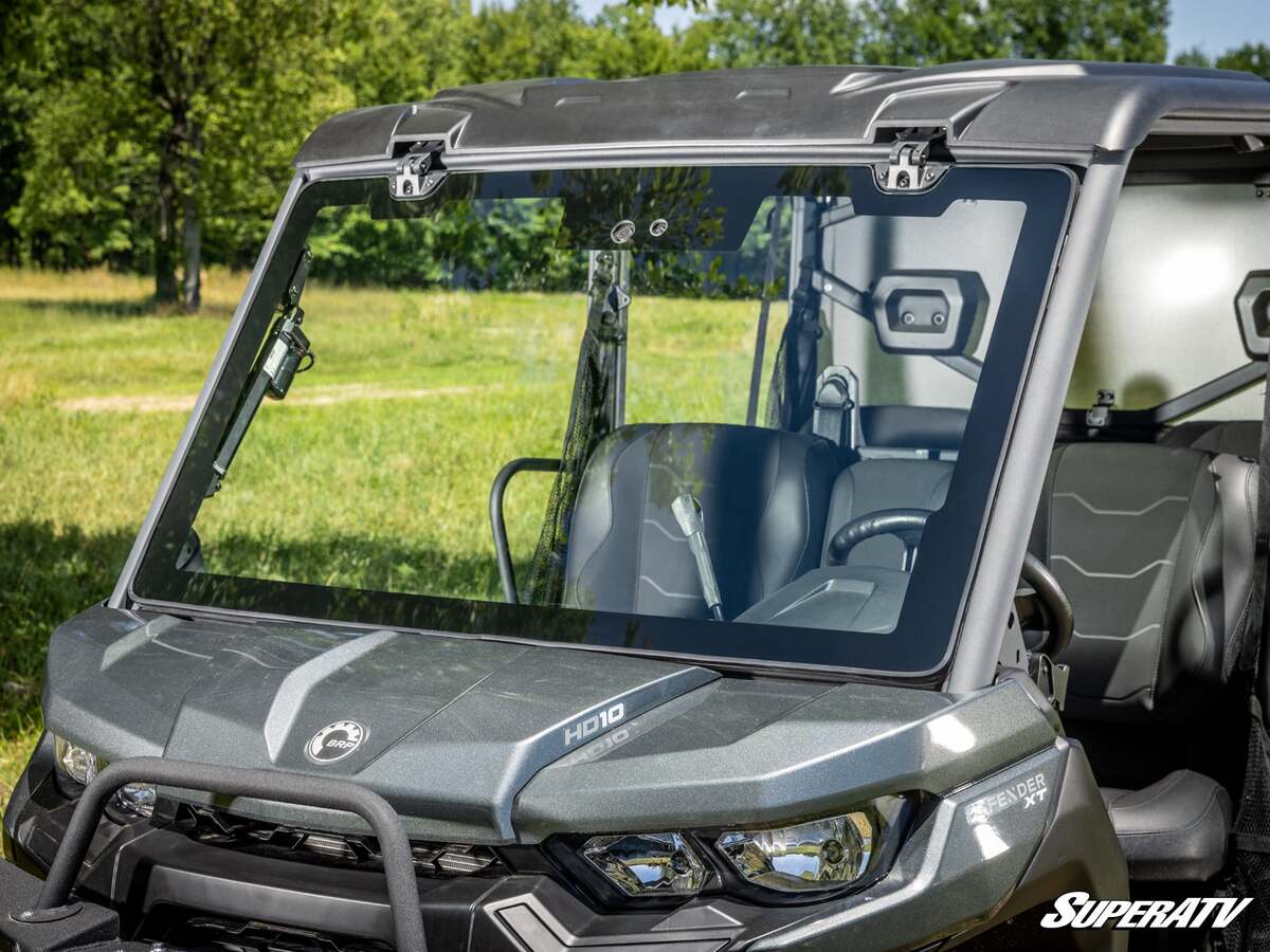 SuperATV Can-Am Defender Max Drive Power Flip Glass Windshield