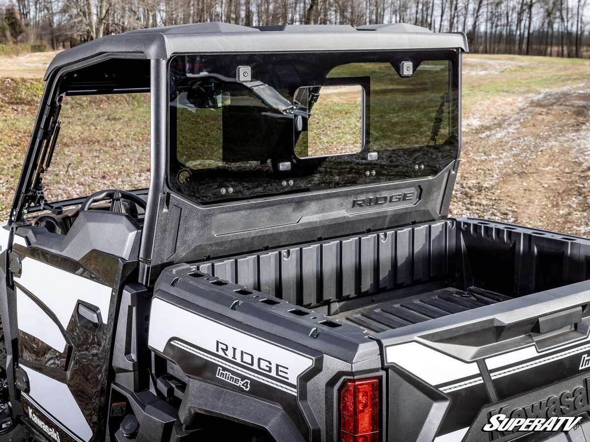 SuperATV Kawasaki Ridge Glass Sliding Rear Windshield