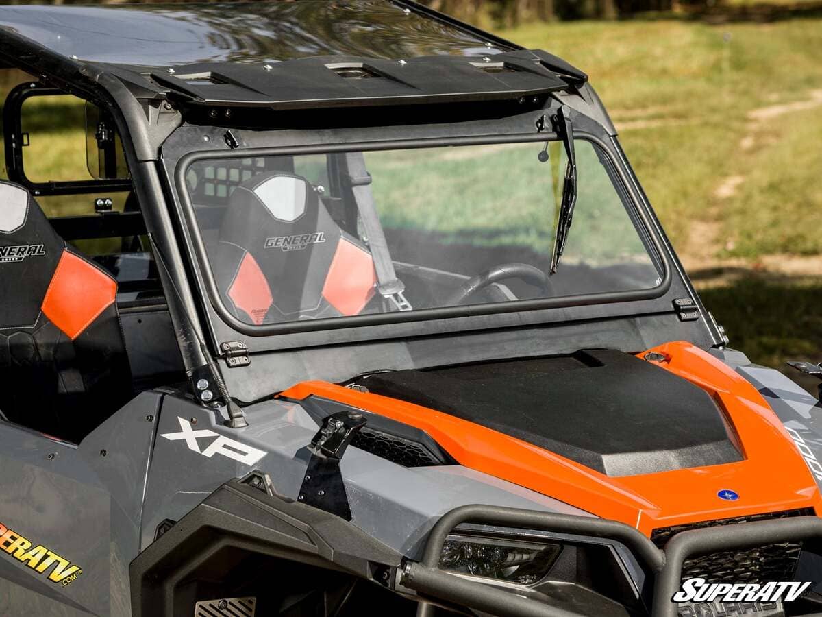 SuperATV Polaris General 1000 Flip-Down Glass Windshield