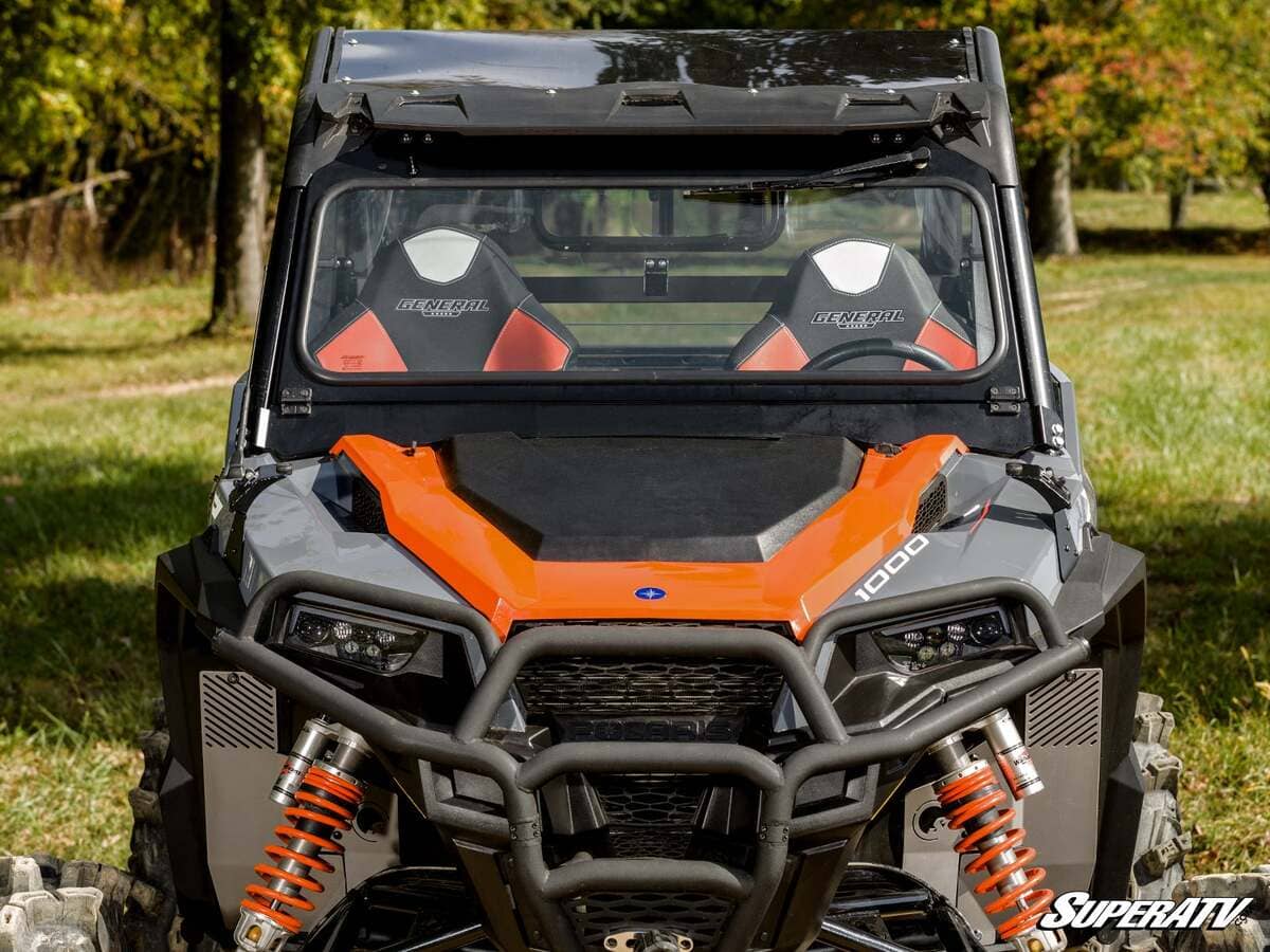 SuperATV Polaris General 1000 Flip-Down Glass Windshield