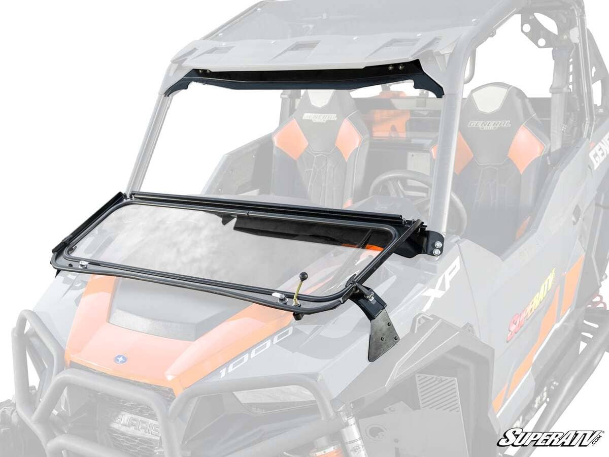 SuperATV Polaris General XP 1000 Flip-Down Glass Windshield