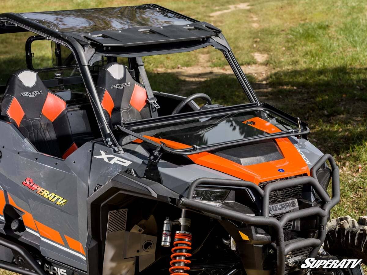 SuperATV Polaris General XP 1000 Flip-Down Glass Windshield