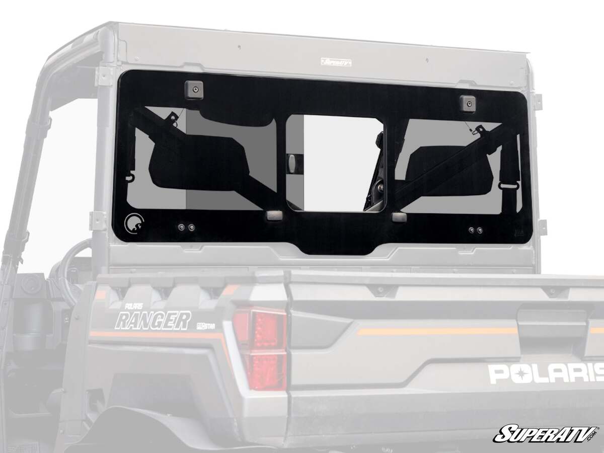 SuperATV Polaris Ranger XP 900 Glass Sliding Rear Windshield
