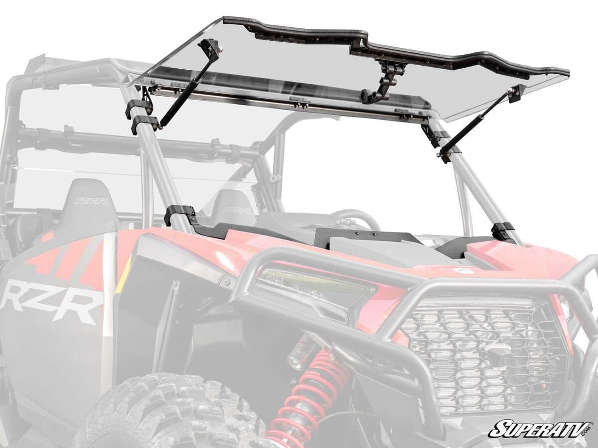 SuperATV Polaris RZR Xp Scratch-Resistant Flip Windshield