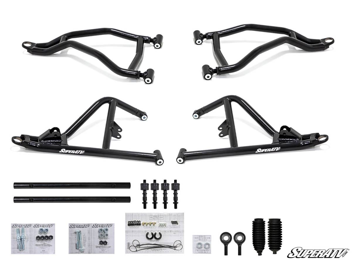 SuperATV Polaris RZR XP Turbo High Clearance 2” Forward Offset A-Arms