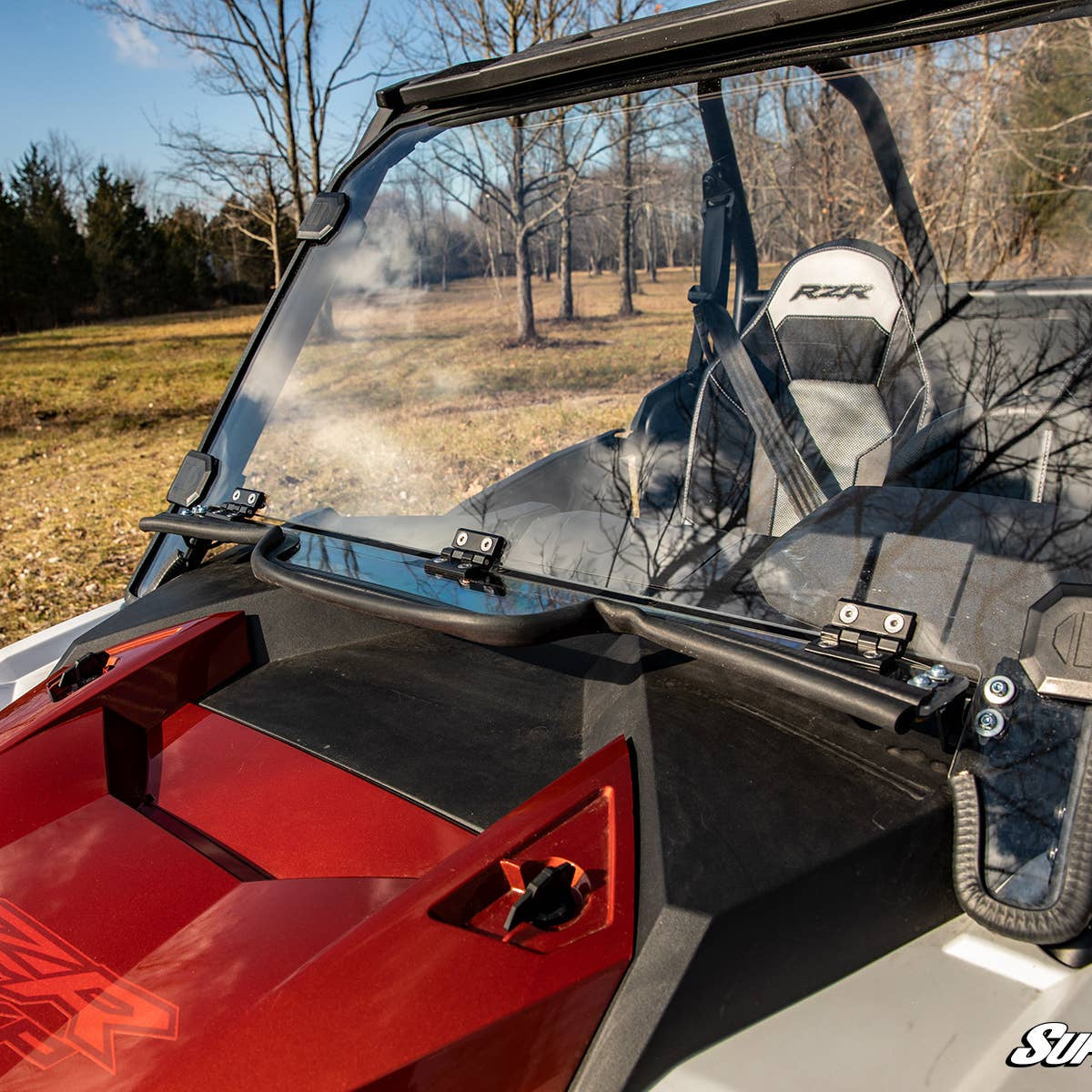 SuperATV Polaris RZR XP Turbo Maxdrive Power Flip Windshield SuperATV Polaris RZR XP Turbo Maxdrive Power Flip Windshield
