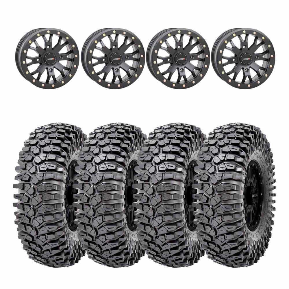 System 3 Black SB-4 Beadlock & Maxxis Radial Roxxzilla Wheel & Tire Kit