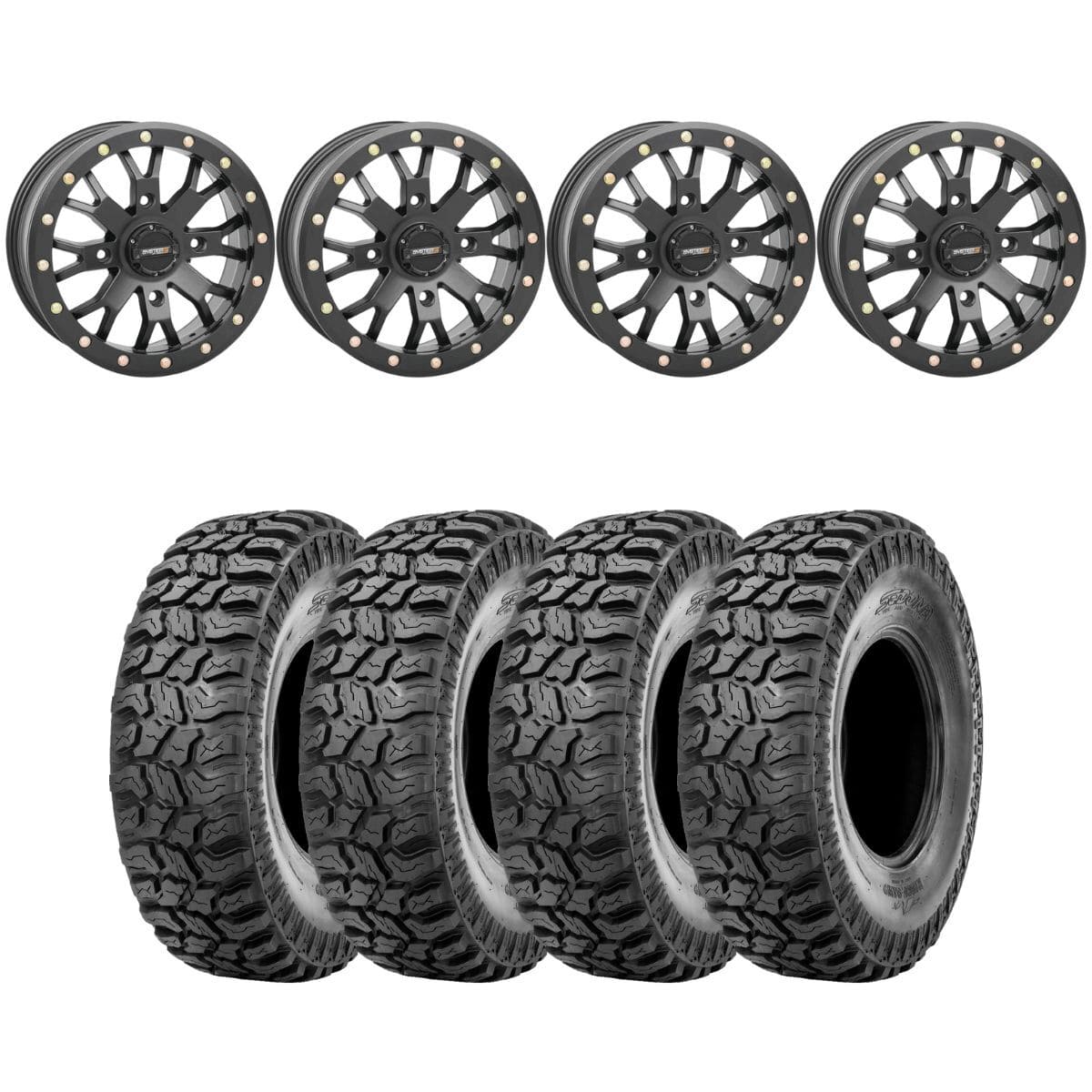 System 3 Black SB-4 Beadlock & Sedona Ridge Saw Wheel & Tire Kit