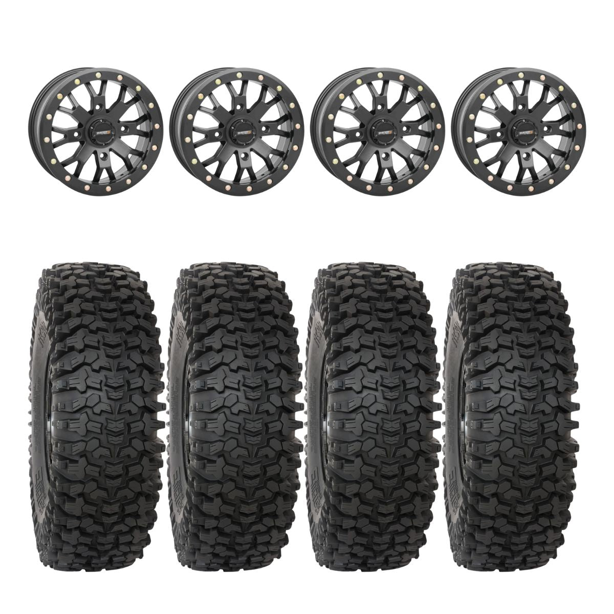 System 3 Black SB-4 Beadlock & System 3 RC500S 8 Ply Rock Crawler Wheel & Tire Kit