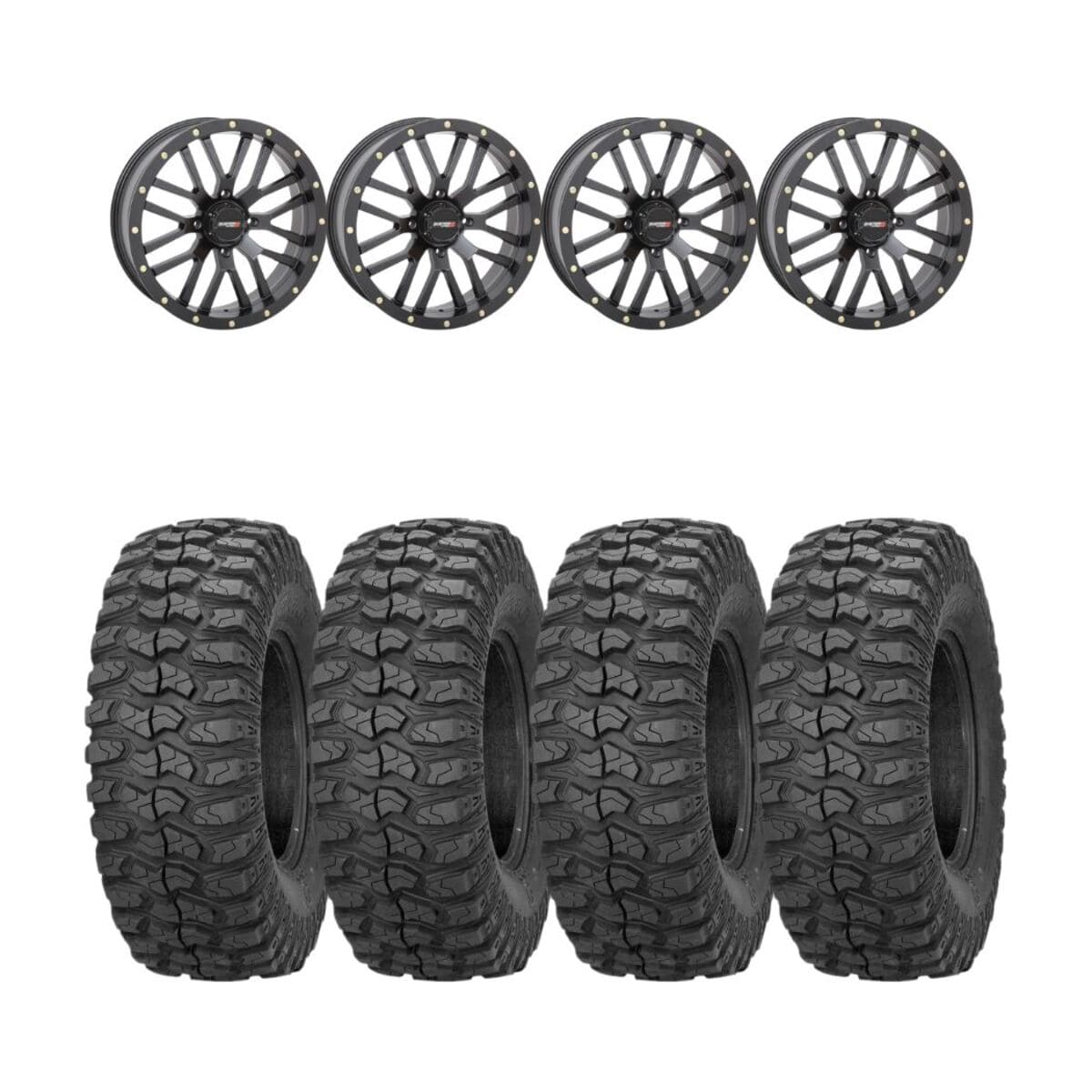 System 3 Black ST-3 & Sedona Rockabilly Wheel & Tire Kit