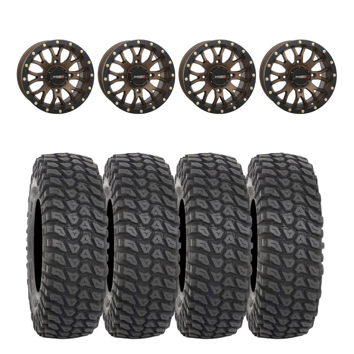 System 3 Bronze SB-4 Beadlock & System 3 Radial XCR350 UTV Wheel & Tire Kit