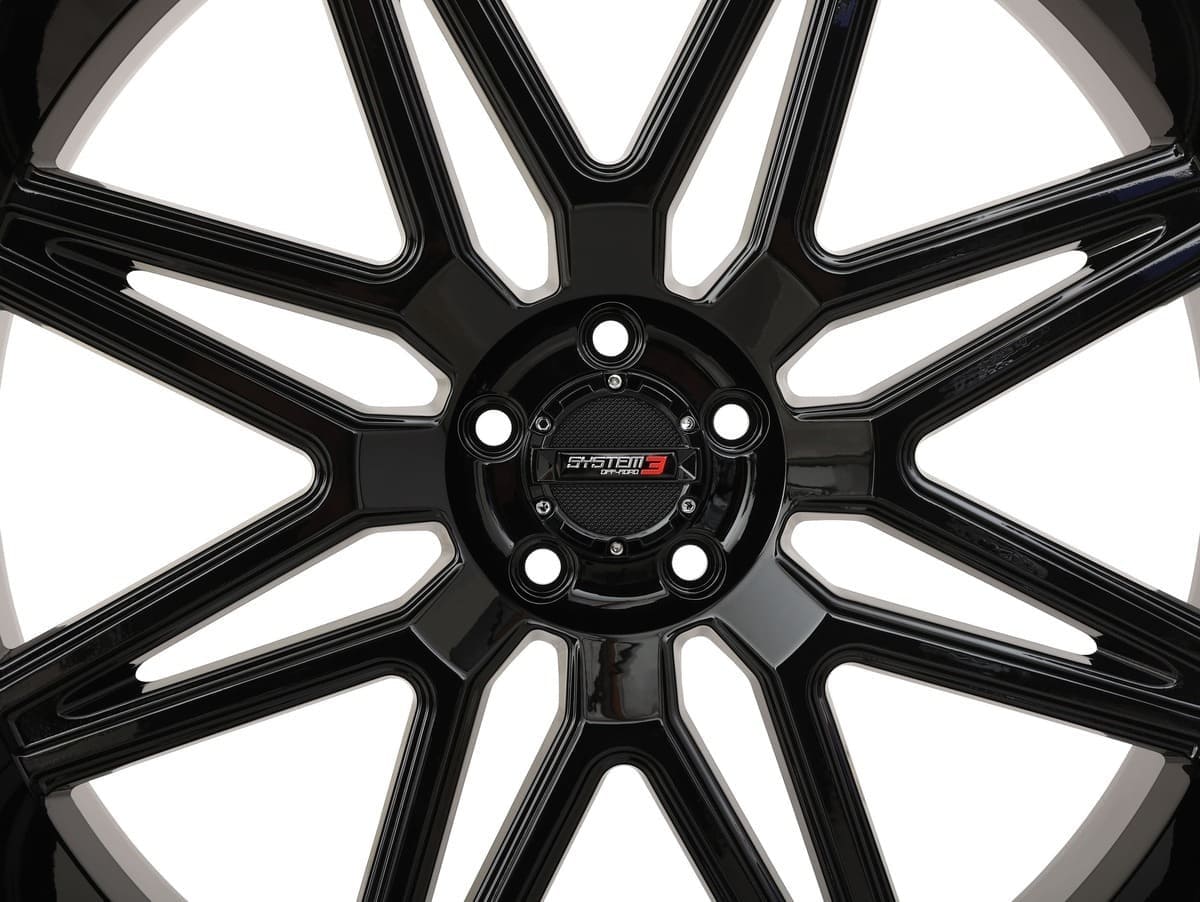 System 3 Gloss Black/Milled ST-7 & Sedona Buzz Saw RT Wheel & Tire Kit