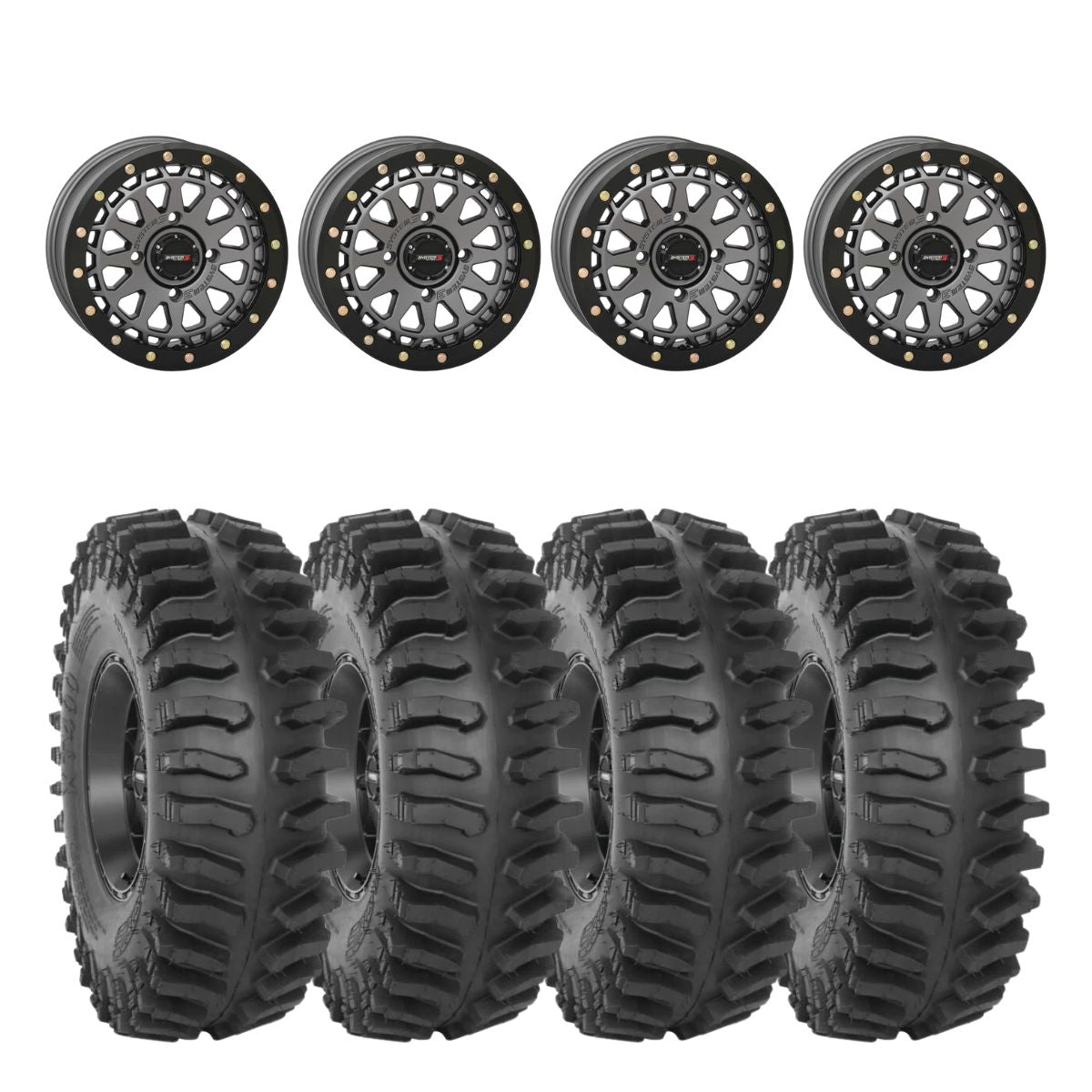 System 3 Gunmetal Grey SB-6 Beadlocks & System 3 Extreme Trail Radial XT400 Wheel & Tire Kit