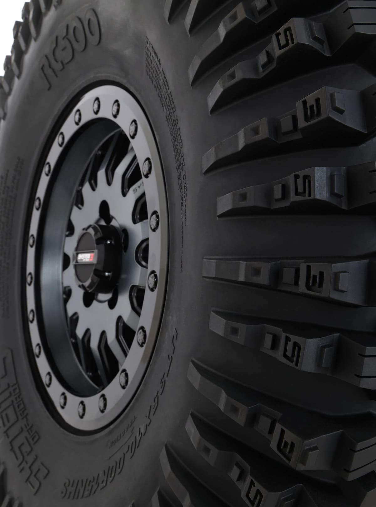 System 3 Gunmetal Grey SB-6 Beadlocks & System 3 RC500 10 Ply Rock Crawler Wheel & Tire Kit
