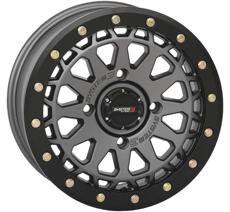 System 3 Gunmetal Grey SB-6 Beadlocks & System 3 RC500S 8 Ply Rock Crawler Wheel & Tire Kit