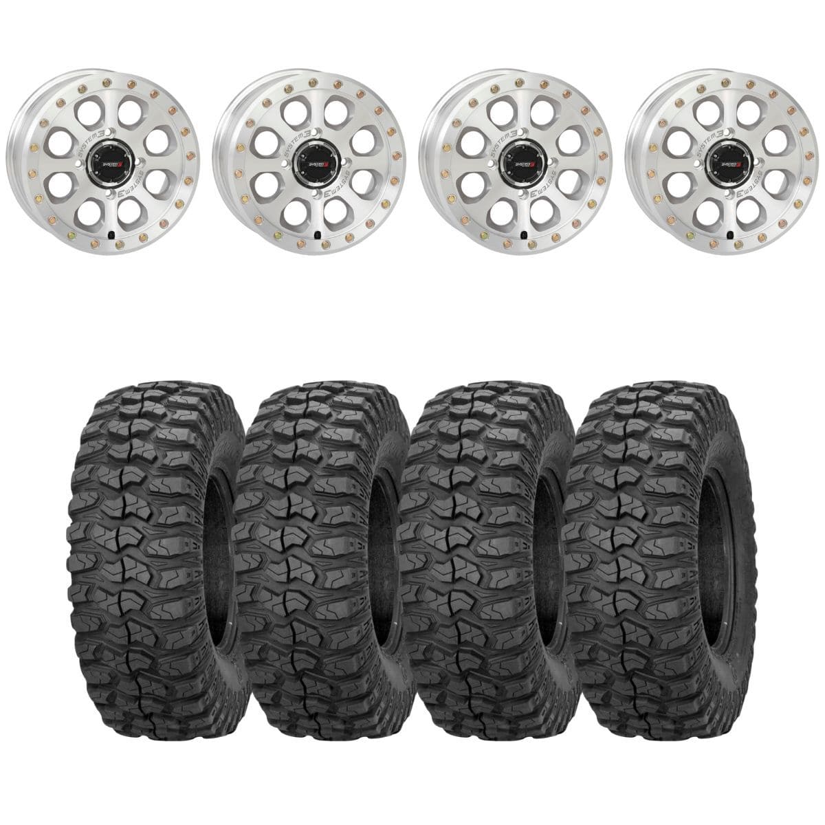 System 3 Machined SB-7 Beadlock & Sedona Rockabilly Wheel & Tire Kit