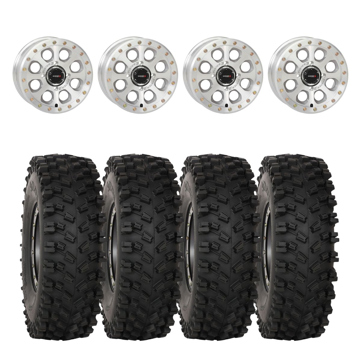 System 3 Machined SB-7 Beadlock & System 3 ATX470 All Terrain Xtreme Wheel & Tire Kit