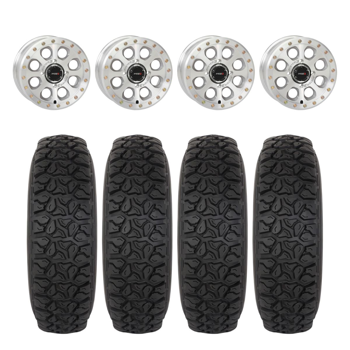 System 3 Machined SB-7 Beadlock & System 3 DX440 Offroad Wheel & Tire Kit