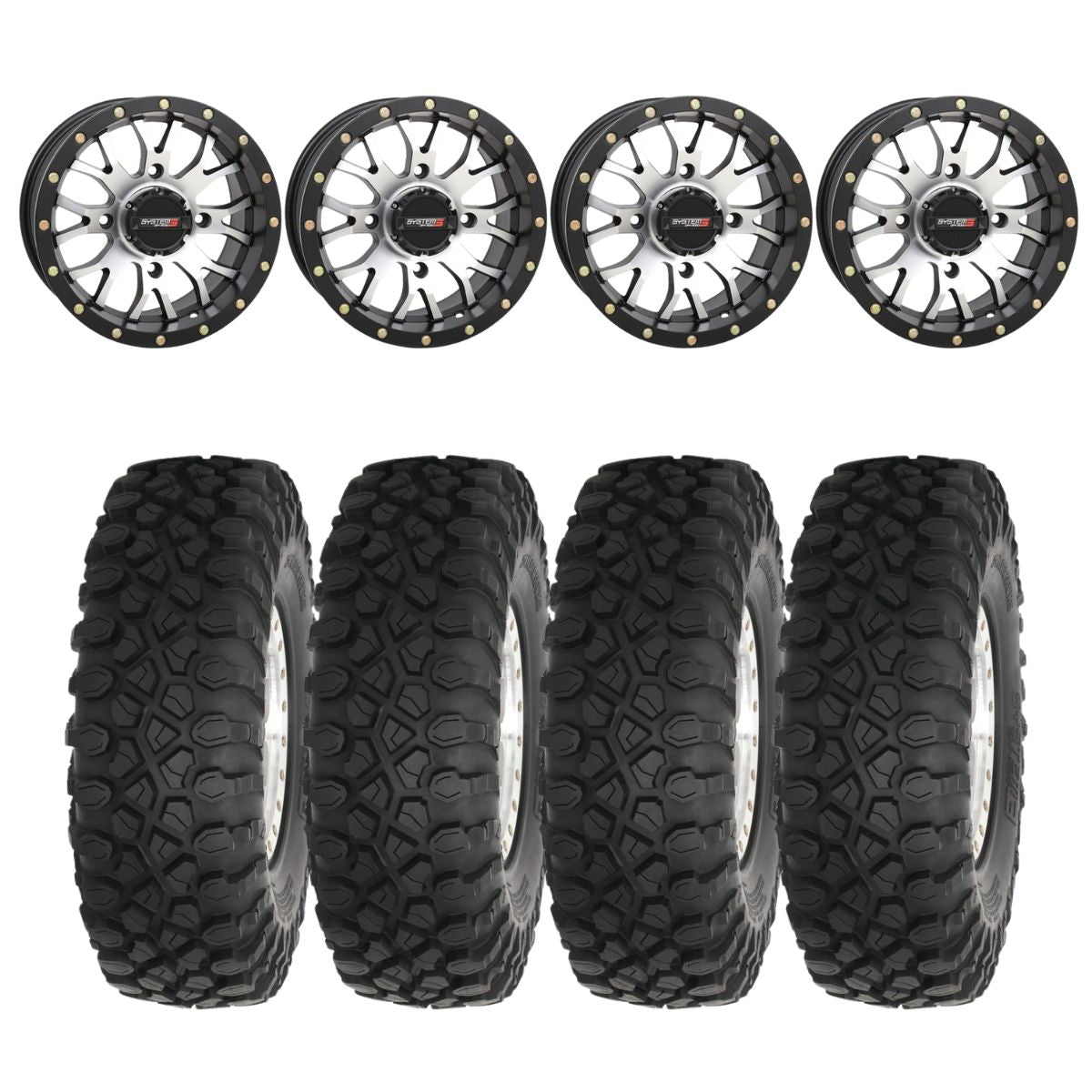 System 3 Machined ST-3 & System 3 Radial XC450 Wheel & Tire Kit