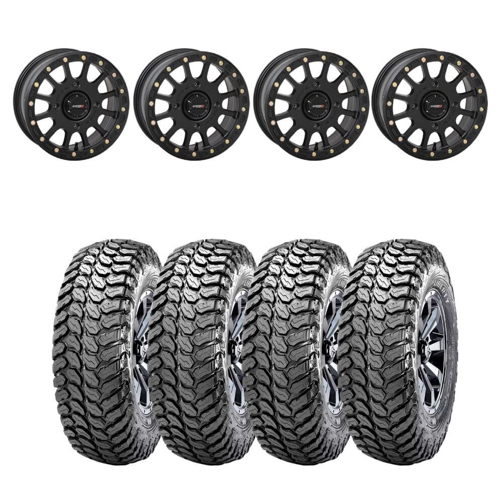 System 3 Matte Black SB-5 Beadlock & Maxxis Liberty Performance Off Road Wheel & Tire Kit