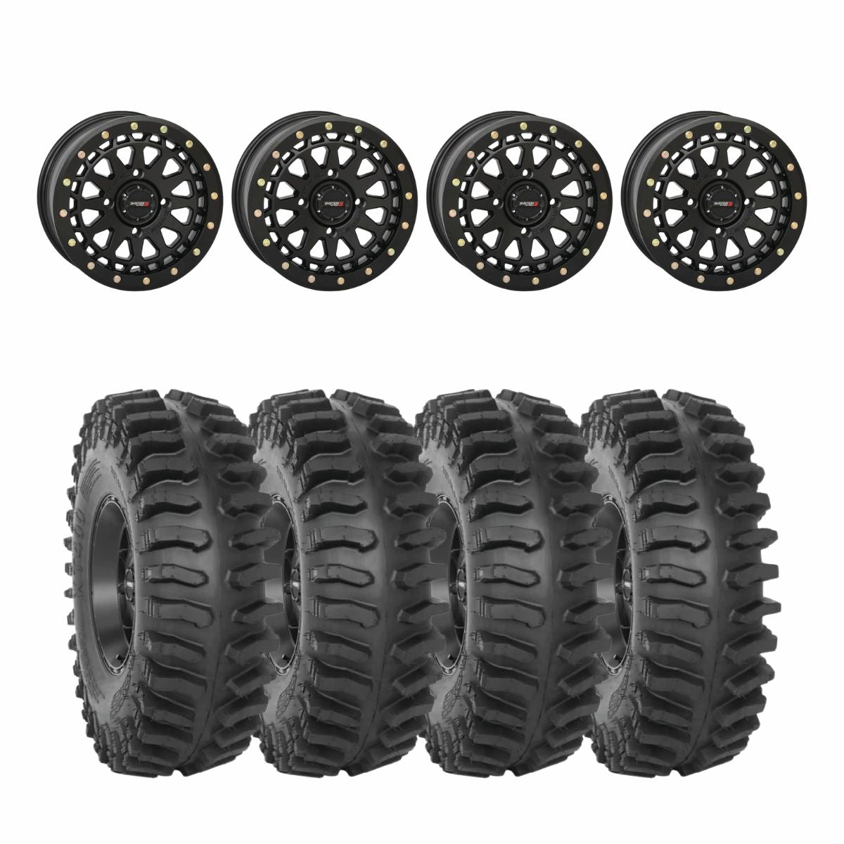 System 3 Matte Black SB-6 Beadlocks & System 3 Extreme Trail Radial XT400 Wheel & Tire Kit
