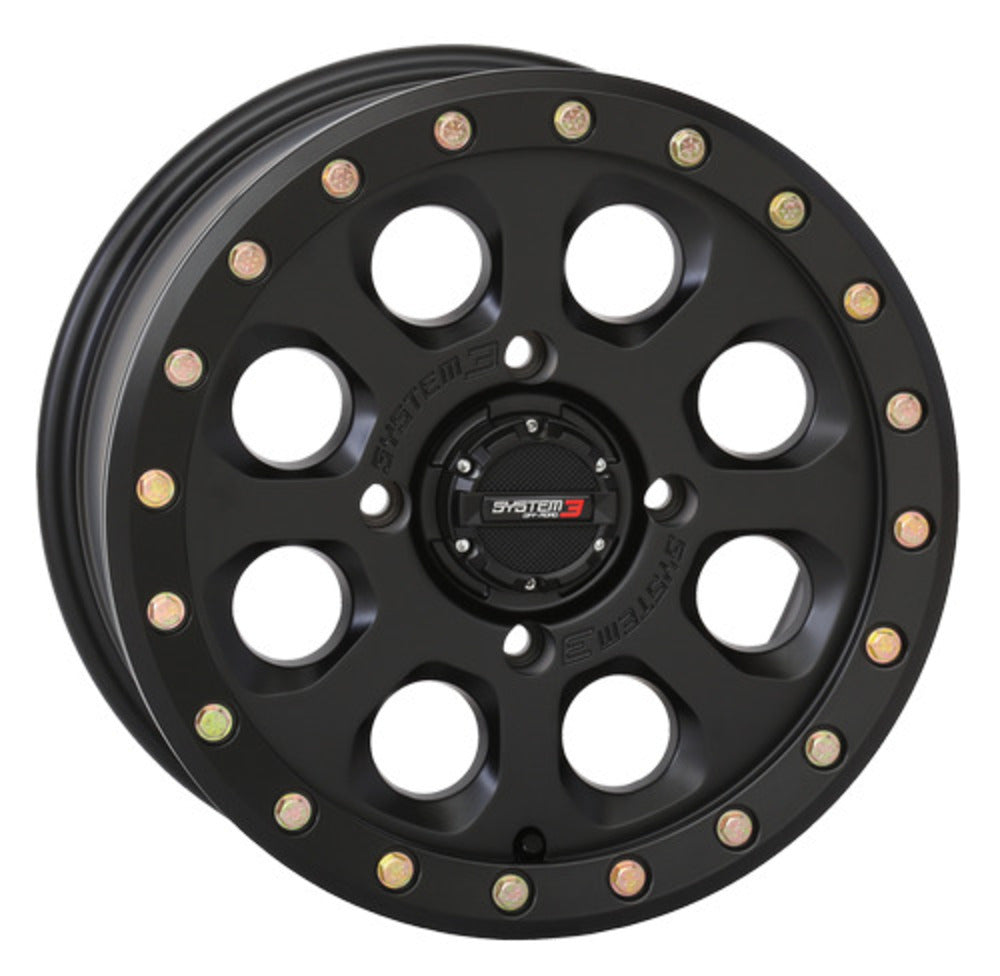 System 3 Matte Black SB-7 Beadlock & Maxxis Radial Carnivore Wheel & Tire Kit