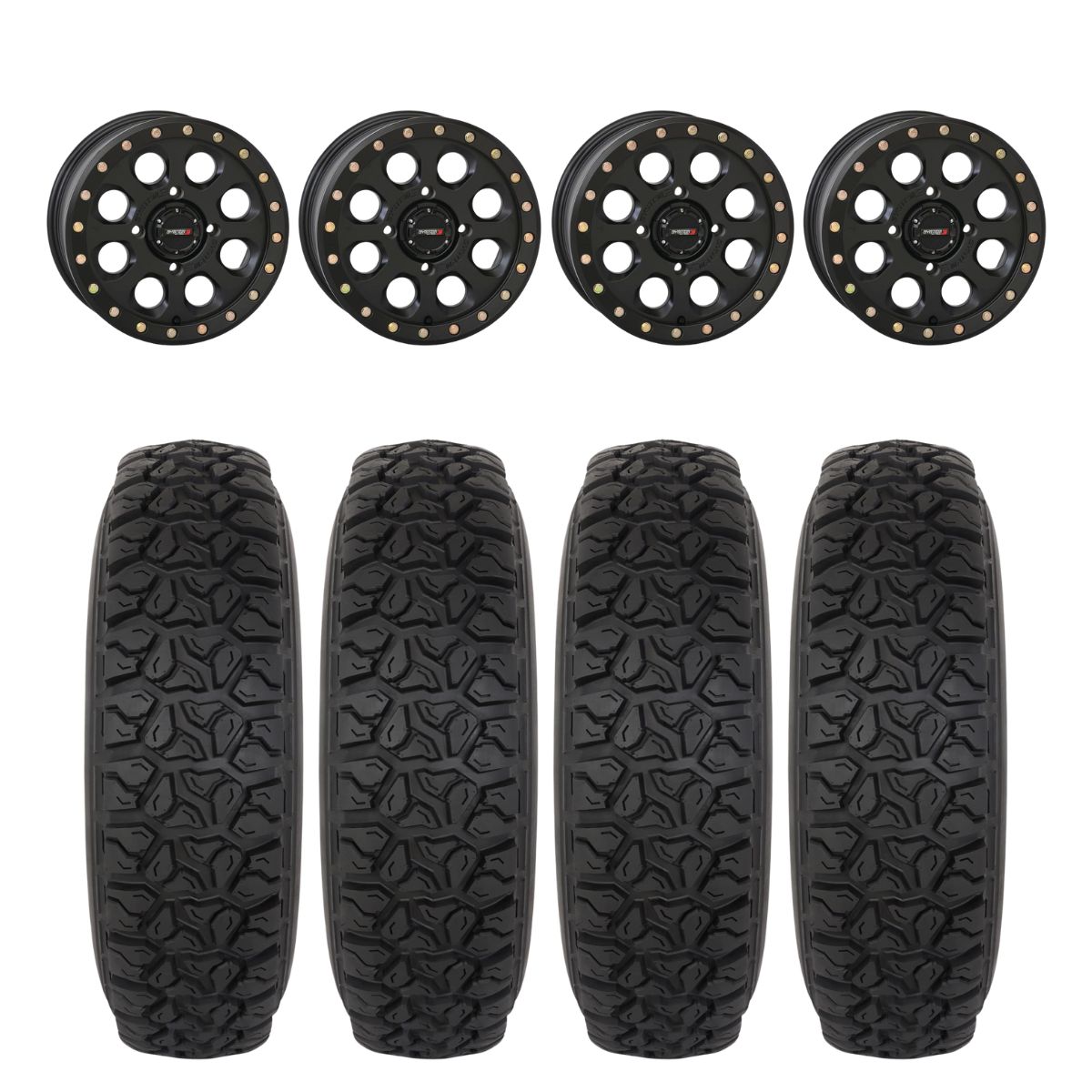 System 3 Matte Black SB-7 Beadlock & System 3 DX440 Offroad Wheel & Tire Kit