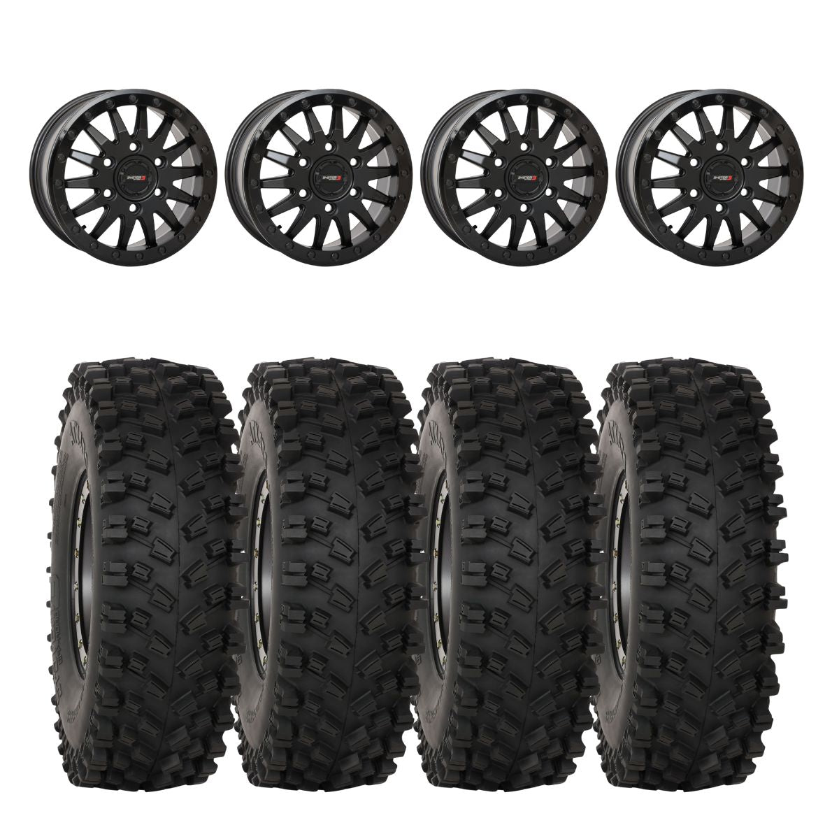 System 3 Matte Black SB-8 Beadlock 6-Lug & System 3 ATX470 All Terrain Xtreme Wheel & Tire Kit