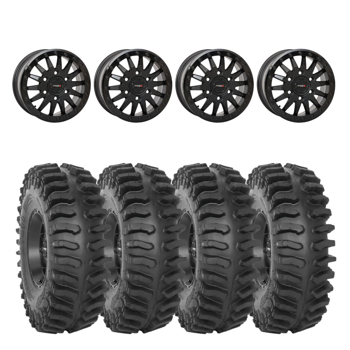 System 3 Matte Black SB-8 Beadlock 6-Lug & System 3 Extreme Trail Radial XT400 Wheel & Tire Kit
