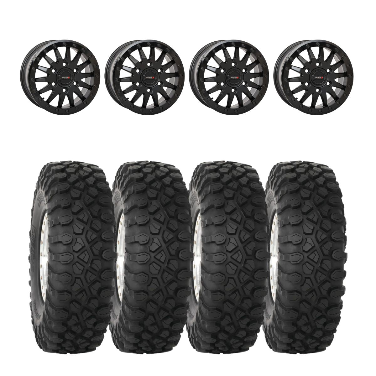System 3 Matte Black SB-8 Beadlock 6-Lug & System 3 Radial XC450 Wheel & Tire Kit