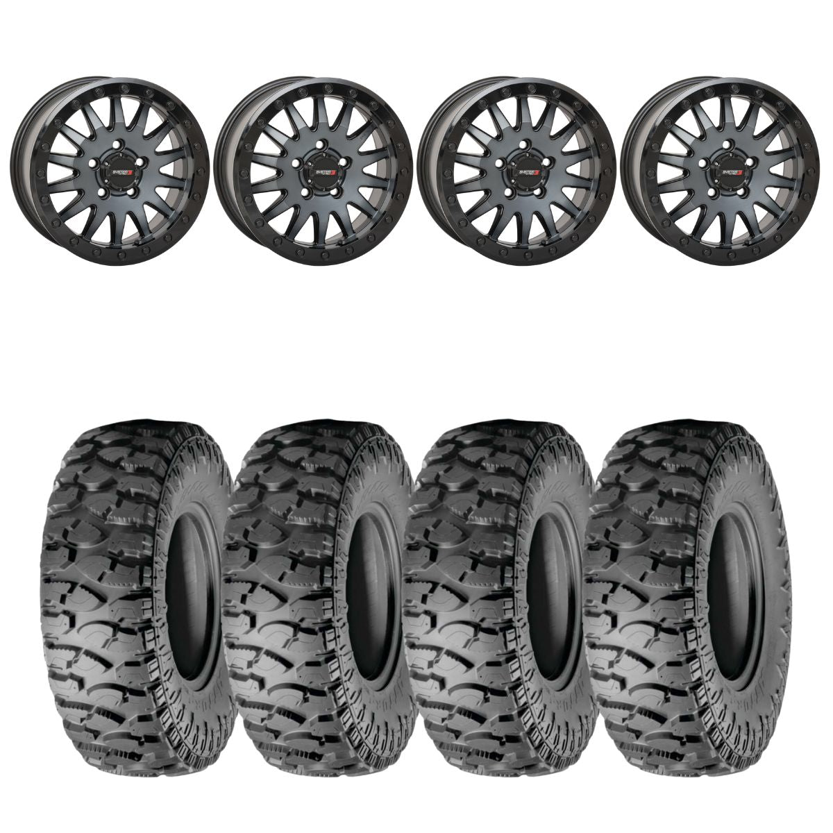 System 3 Matte Brushed Grey SB-8 5-Lug Beadlock & Atturo Trail Blade Boss Wheel & Tire Kit