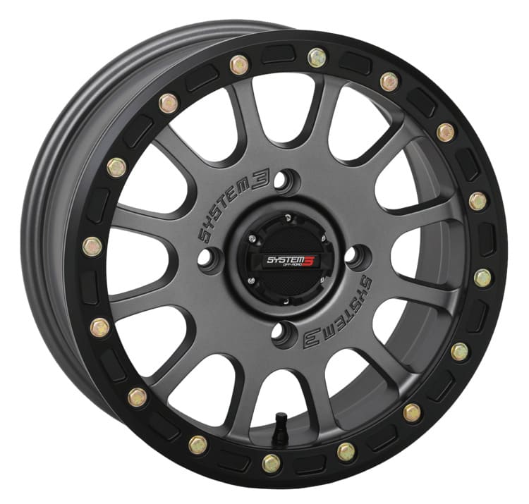 System 3 Matte Gunmetal SB-5 Beadlock & System 3 ATX470 All Terrain Xtreme Tire Wheel & Tire Kit