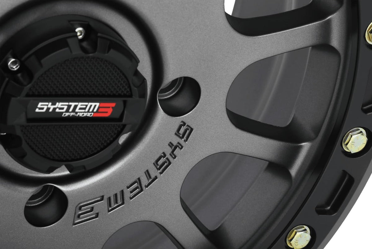 System 3 Matte Gunmetal SB-5 Beadlock & System 3 RC500S 8 Ply Rock Crawler Wheel & Tire Kit