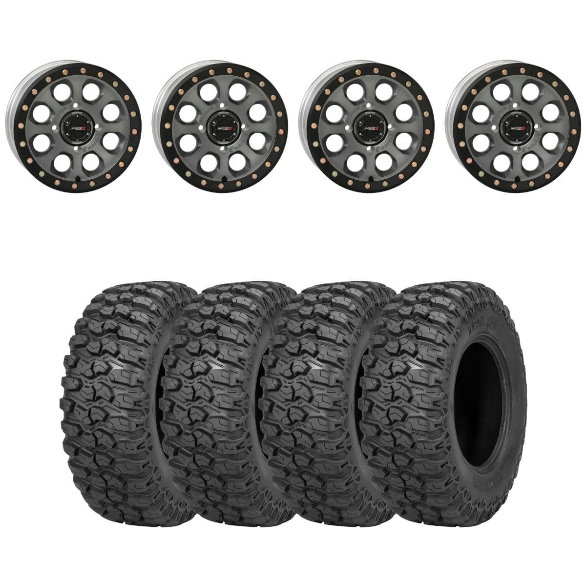 System 3 Titanium SB-7 Beadlock & Sedona Trail Saw Wheel & Tire Kit