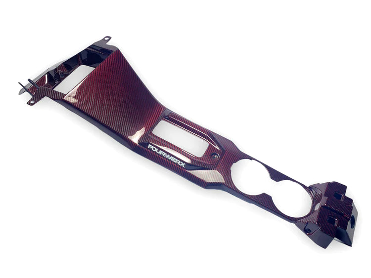 FourWerx 20+ Polaris RZR Pro XP/Pro R – Red Weave Carbon Fiber Front Center Console (Full)